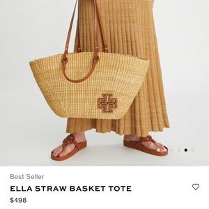 Tory Burch Ella Straw Basket Tote | Brand New
